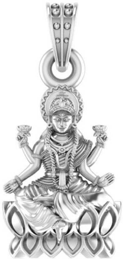 Colgante Laxmi Maa plata pura para atraer buena salud y éxito