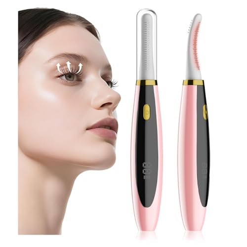 Rizador de Pestañas Electrico, Rápido Calentamiento USB Rizador de Pestañas Termico con Control Inteligente 3 Niveles y Cabezal Siliconado para Cualquier Tipo de Pestaña