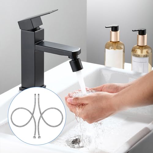 2 Stück Anschlussschlauch Armatur G3/8 x M10 Wasserhahn Schlauch Verlängerung 80cm Flexschlauch Verlängerung Panzerschlauch mit Dichtungsband Wasserhahn Anschlussschlauch 3/8 Zoll für Mischbatterie