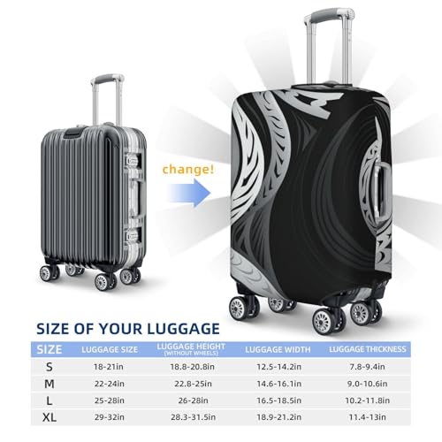 Travel Luggage Cover Black and white pattern Suitcase Protector Elastic Washable Stretch Suitcase Protector Anti-Scratch Travel Suitcase Cover Fit 18-32 Inch Luggage2