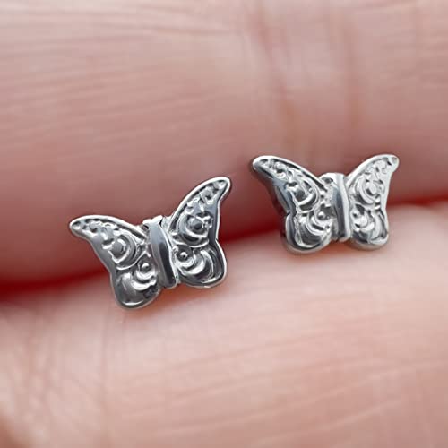 Limerencia Hypoallergenic G23 Titanium Earrings, Tiny Butterfly Stud, F136 Implant Grade Pure Titanium, Suitable for Sensitive Ears4