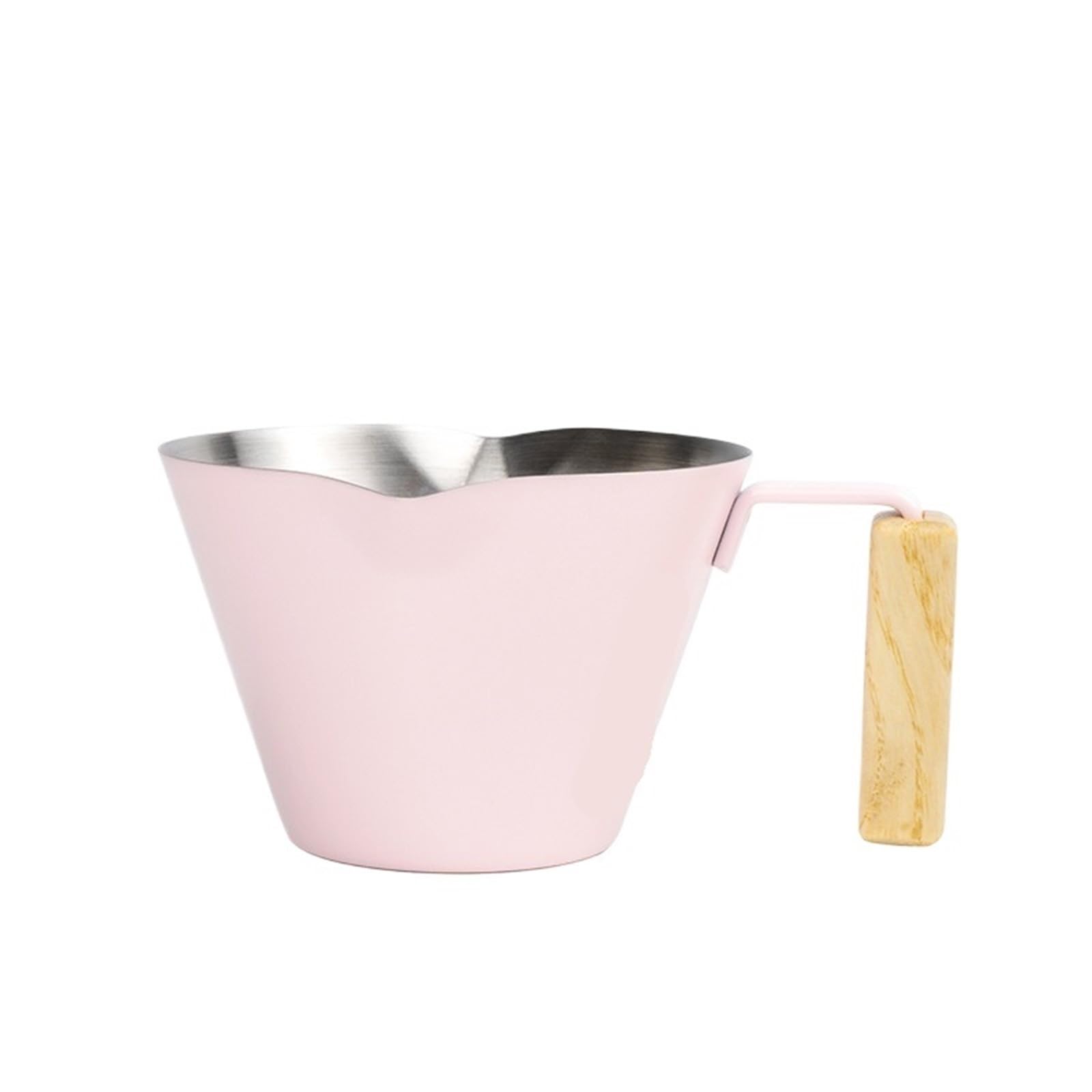 Jarra De Leche Tazas medidoras de acero inoxidable, taza de extracción de Espresso de doble boca, 100ml con herramientas de cocina a escala, 2 uds. Jarra Leche Barista(Pink)