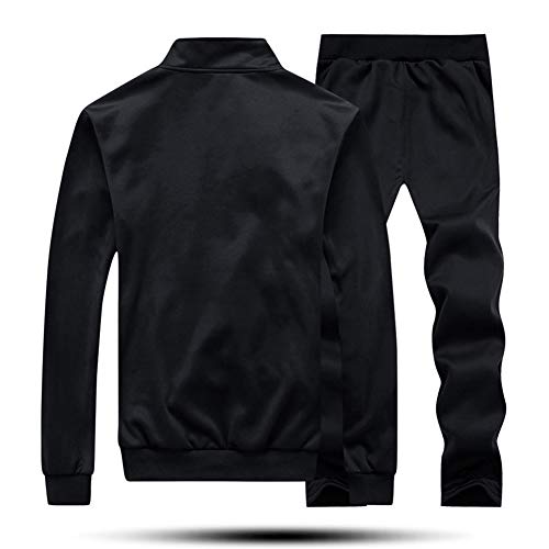 MAGNIVIT Men's Sports Tracksuit Set Tops & Bottoms Full Zip Sweatsuit Balck Black