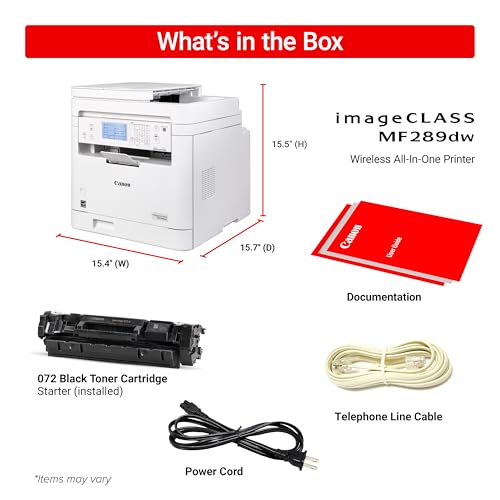 Canon imageCLASS MF289dw - Monochrome, Duplex, Wireless Laser Printer, All-in-One Print, Copy, Scan, Fax, Auto Document Feeder, 1 Year Limited Warranty, 35 PPM, White - image 5