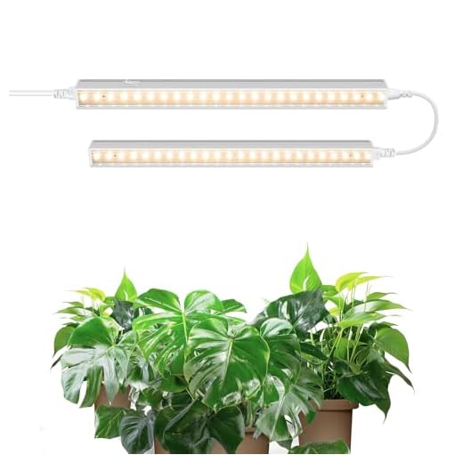 Barrina T5 Pflanzenlampe LED, Gelb, 29cm, Vollspektrum Sonnenlicht, Verkettbare Grow Lampe, LED-Wachstumslichtleiste mit Schalter, Stecker und Spiel, 2er