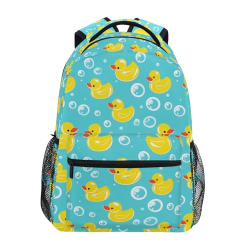 Kcldeci Mochila infantil para meninas e meninos, mochila escolar, Pato, 16x11.4x6.9in, Mochilas Daypack