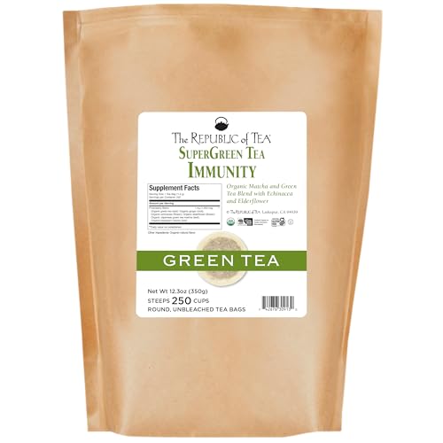 Image of The Republic of Tea - Organic Immunity SuperGreen Green Tea, Refill Pack of 250 Tea Bags, Gluten Free