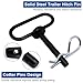 YuGtcen 1/2x3 inch Hitch Pin 2pcs, Tractor Towing Hitch Pin and Clip, Black Handle Trailer Hitch Pin Gate Pins for Towing RV, Truck, Boat, Car, Tractor (2pack)