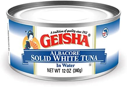 GEISHA Solid White Tuna In Water 12oz(Pack of 24), Canned Albacore Tuna | No Trans Fat - No Sugar Added – Kosher Certified – Gluten Free – Omega 3 – Good Source of Protein