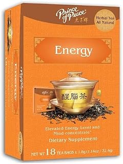 Prince of Peace Energy Tea - 2 Pack of 18 Herbal Energizing Tea Bags Each - Healthy Energy Drink
