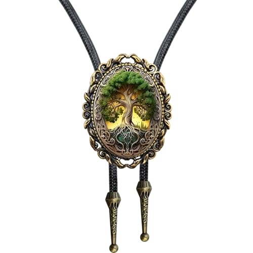 Image of PEARLY JUN Bolo Tie for Women Men Flower Rose Western Cowboy Brown Leather Country Style String Vest Gifts