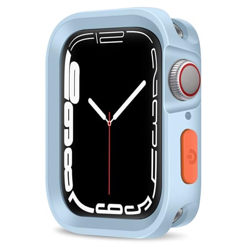 Coque Apple Watch 45 mm 44 mm protection antichoc iWatch Series 9 8 7 6 5 4 SE bleu clair TPU