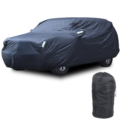 Image of Car Cover Waterproof All Weather for Compatible with C@dillac Escalade 2007-2014 Accessories, Full Exterior Outdoor Covers Rain Snow UV Sun Hail Protector with Contractible Hem (Black)
