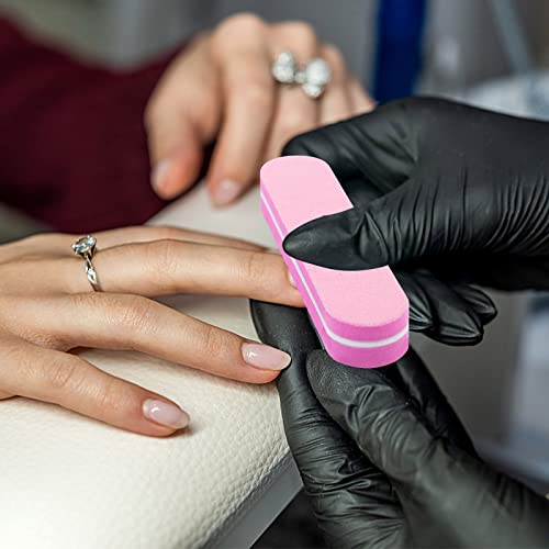 Anrui Mini Nail File And Nail Buffer, 20 Pcs Professional Reusable 100/180 Grit Nail Files, Double Sided Washable Nail Buffer Block For Extension Gel And Acrylic Nails Tools At Home And Salon, Pink #TOP6