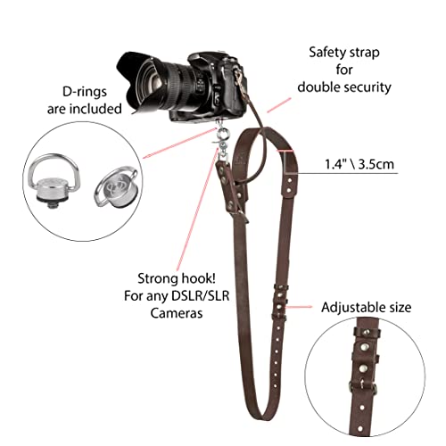 Camera Strap Accessories For One Camera -Professional Single Leather Harness Shoulder Strap Solo Camera Quick Release Gear For Dslr/Slr Proinstyle Strap By Coiro #TOP2