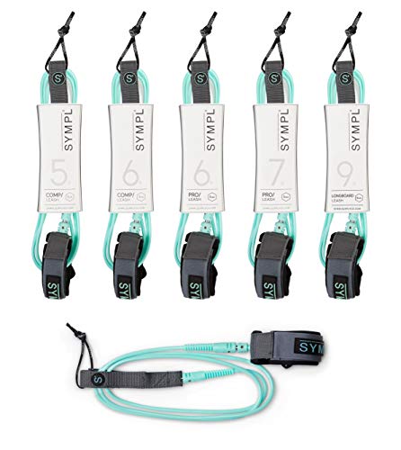 SYMPL Premium Surf Leash [ Mint Green, 6ft - 9ft ] Surfboard Leash