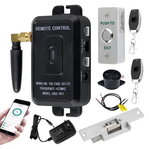 QTTYELOK WiFi Tuya Gate Control Kit Système de Sécurité à Domicile Ouvre Porte sans Fil Télécommande Déverrouillage NC Failure Safety Serrure de Porte électrique