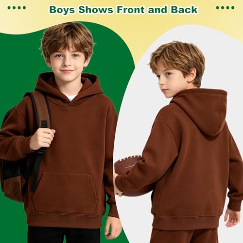 Image of Kids Athletic Pullover Hoodie Sweatshirt with Pocket Tops,2-12Years | Boys and Girls Fleece Hooded Christmas Halloween Teen Girls Athletic Hoodie Solid Color Lightweight Classic Kids Clothes