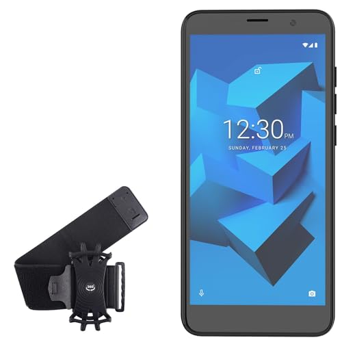 BoxWave Holster Compatible with NUU Mobile A10L - ActiveStretch Sport Armband, Adjustable Armband for Workout and Running - Jet Black