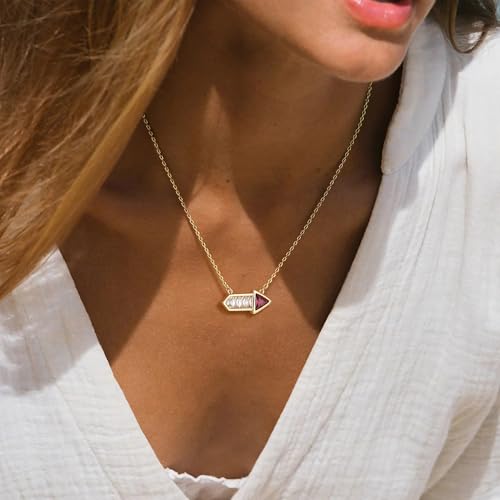 Fettero Dainty Gold Necklace for Women, 14K Gold Plated Cute Bar Pendant Choker Necklaces Simple Trendy Bar Necklaces Jewelry