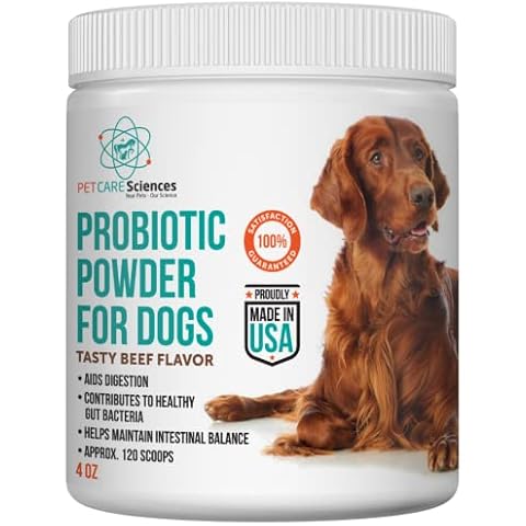 PET CARE Sciences Approx 120 Servings of Dog Probiotic Powder - Dog Probiotics and Digestive Enzymes - Enzyme Supplement for Dogs - Dog Digestive Support - Made in The USA Cover