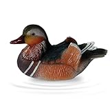 BURLOE Statue De Canards Mandarins, Figurine De Canard Mâle Et Femelle Canards Nageurs Pour Étang Mignon Réaliste Résistant Aux Intempéries Décoration De Canard,A