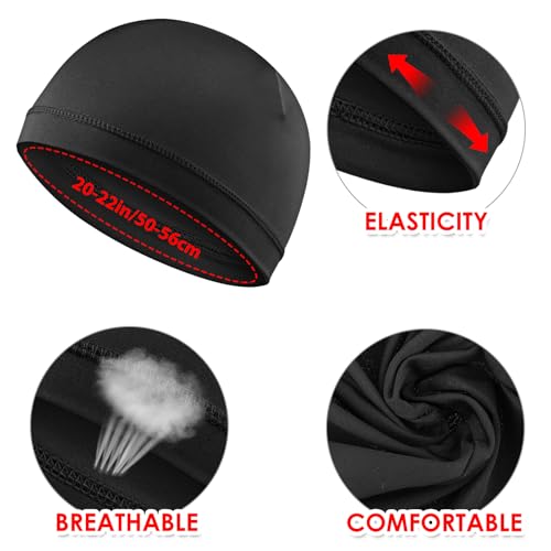 Image of WY LIGHTING LEVEL 3Pcs Skull Caps Soft Lightweight Beanie Hats Moisture Wicking Stretchy Breathable Helmet Liner for Men