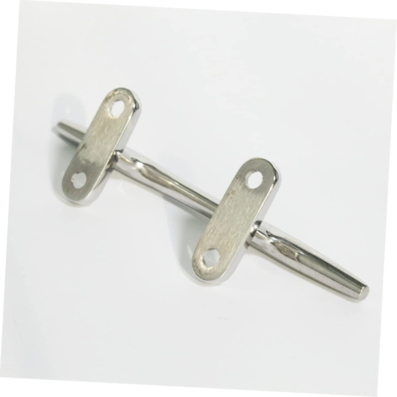 SUPVOX Bitta da Ormeggio in Acciaio Inox, 200mm, 8 Pollici | Forma a Corno, Base Aperta, Grande Area di Fissaggio, Finitura Argento