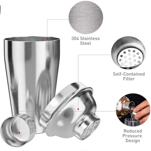 Set coctelera de acero inoxidable 750 ml con 12 piezas miniatura 3