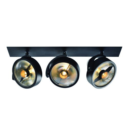 Preisvergleich Produktbild Einbaustrahler KALU Einbauleuchte, 3 Spots, 3xGU10, Clipfedern, schwarz EEK: A++ - E
