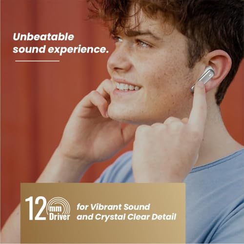 Image of JINX Bliss Buds Pro Wireless Earbuds, 32dB Hybrid ANC, IPX4, Dolby Audio, Deep Bass, 13mm Drivers, Bluetooth 5.4, 30 Hrs Playtime, Fast Charging, Google Assistant