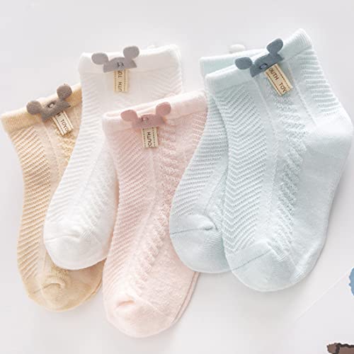 Baby Girl Socks Toddler Infant Ankle Pointelle Eyelet Soft Thin Mesh Socks 4 Pairs2