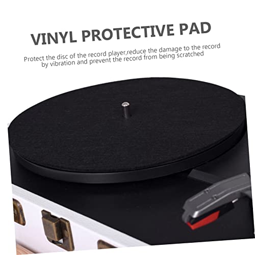 Showeroro 10 Felt Record Pad Vinyl Record Turntable Slipmat Transparent Vinyl Record Acrylic Mat Record Mats Vintage Turntable Vinyl Mat Record Protective Mat Vinyl Record Mat Black Cd #TOP6