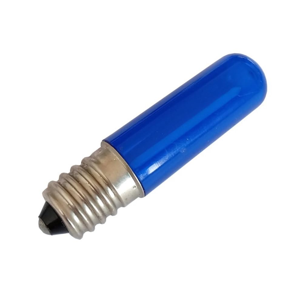 fengyan Casa Bombillas, 50 unids/Lote T15L Bombilla de Color E14 1,5 W Rojo Amarillo Azul Verde Blanco cálido decoración de luz Blanca Familiar Lámpara(Azul,0.7W E14 220V)