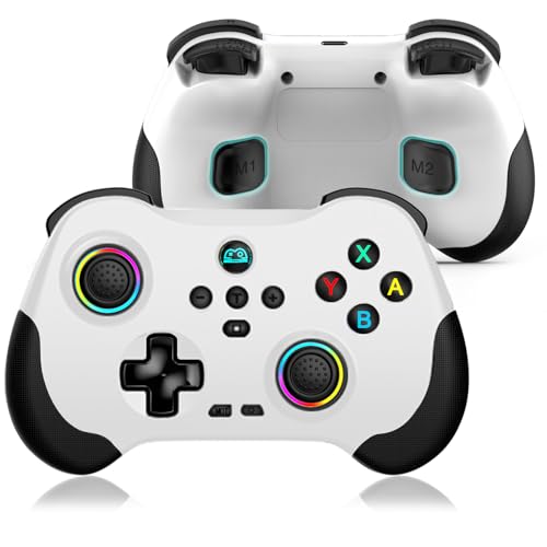 arVin Wireless Controller for Switch/PS3/PS4/Android/iOS/PC Gamepad with Hall Linear Trigger & Rocker/RGB Light/Turbo/Back Key,Support Steaming/Cloud Gaming