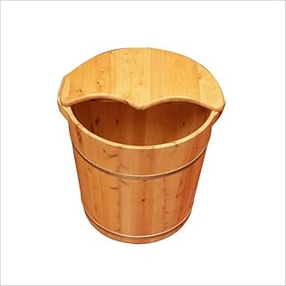 Balde de Banho para Pés de Madeira Reduzindo o Estresse Intensificador de Madeira Individual com Tampa Barril de Banho para Pés de Cedro Banheira de Pés Binaural Banheira de Pés Massagem nos Pés Super