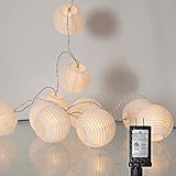 gresonic Lantern String Lights 20 LEDs 15 Feet,Waterproof Indoor Outdoor Nylon Hanging Lights Plug in for Wedding Decorations Patio Porch Window Decor(Warm White)