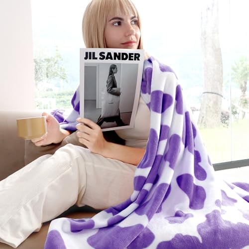 Image of Purple Blanket Small Lightweight Soft Cozy Kids Lavender Throw Blanket Cute Purple Stuff Bedroom Decor for Toddlers Teens Girls Women