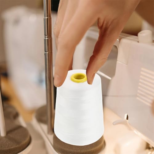 Hilo de coser de algodón 2 rollos 5000 yardas blanco miniatura 4