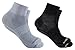 Produktbild Wrightsock - 2 Paar Herren/Damen Profi Sportsocken im Doppelpack Sparpack, Laufsocke, Modell Coolmesh II in schwarz + leichtem grau, Anti-Blasen-System, doppellagig, Quarter (knöchelhoch), Gr. XL