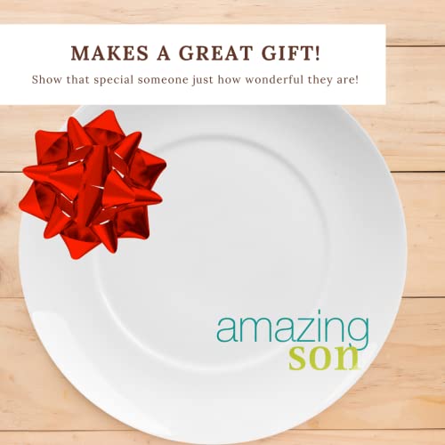 Waechtersbach Amazing Son Dinner Plates – White Plates For Special Occasions & Daily Celebrations - Dishwasher & Microwave Safe Ceramic Plates – Perfect Birthday & Christmas Gifts For Son #TOP3