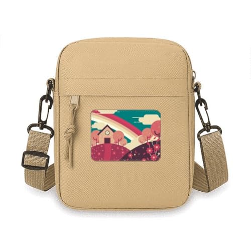 Sac à bandoulière pour téléphone portable petit sac à main pochette motif paysage