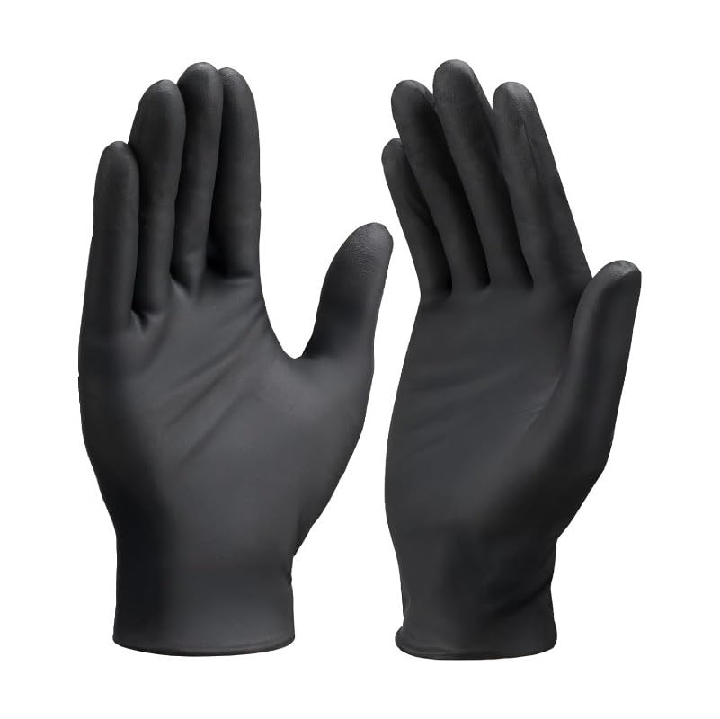 10-100 guantes de nitrilo negros desechables for cocinar, asar, lavar, manicura, limpieza cocina, coche, del hogar(100pcs,M)