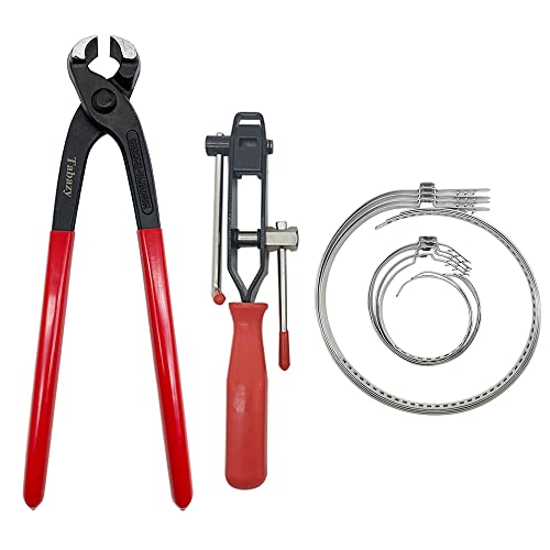 CV Joint Banding Tool with Cutter, Ear Clamp Pliers with 8pcs Single Ear CV Boot Clamps Tool Kit, Ear Boot Tie Pliers, Car Band Tool Kit, Hose Axle Plier CV Clamp Tool for Auto ATV UTV by Tabazy - Used condition - US$16.75