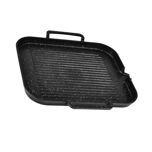 BAZEITFLOW Sartén Barbacoa sin Humo para Inducción Bandeja Especial Antiadherente para Asar Carnes Verduras y Pescados Casa Multifuncional y Fácil de Limpiar Color Negro