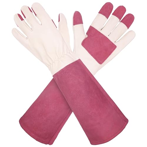 HLDD HANDLANDY Thornproof Leather Gardening Gloves Long Sleeve For Women and Men