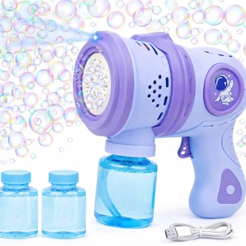 Image of Goyal's Rechargeable Big Size Bubble Machine for Kids Automatic Bubble Gun Leak-Proof Design with 2 Bubble Solution (Blue)