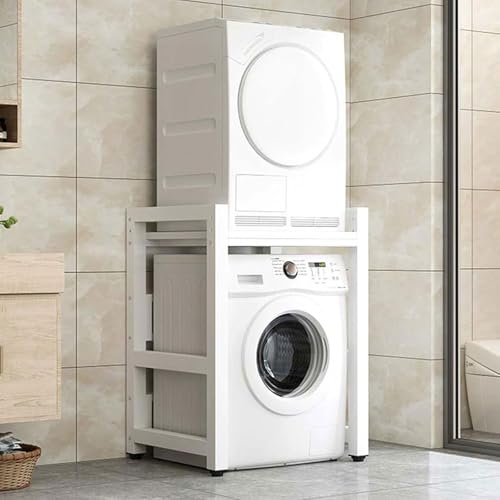 Étagère machine à laver réglable à 2 niveaux pour optimiser le rangement de la buanderie