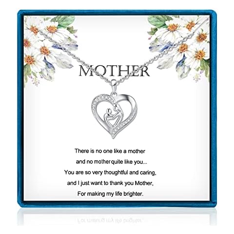 EPVOA Mothers Daughter Necklace Gifts, 925 Sterling Silver Necklace for New Mum, Mum to be Gifts for Baby Shower Birthday from Mother to Daughter Cover