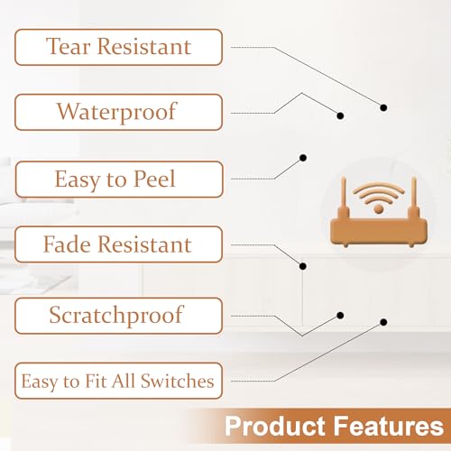 Image of GLUN Electric Board Switch Stickers, All Types 60+ Appliances Icons 600 Stickers Set, Premium Rose Gold Colours for Switch Stickers, Non-Faded Clear Visible Icons